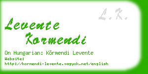 levente kormendi business card